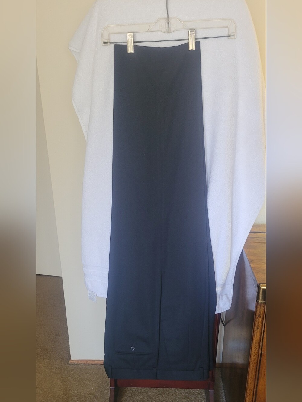 Vintage Barrington Mens Size 36X29 Black Pleated Straight Dress Pants (white)